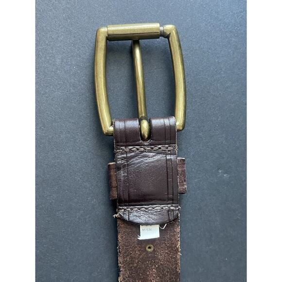 Ralph Lauren Womens Belt Size 32 Brown Genuine Italian Leather Embossed Casual - Picture 6 of 9
